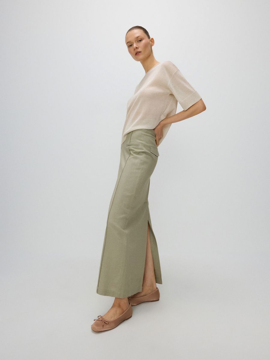 Bluse i metallisk garnblanding - gylden - RESERVED - 2