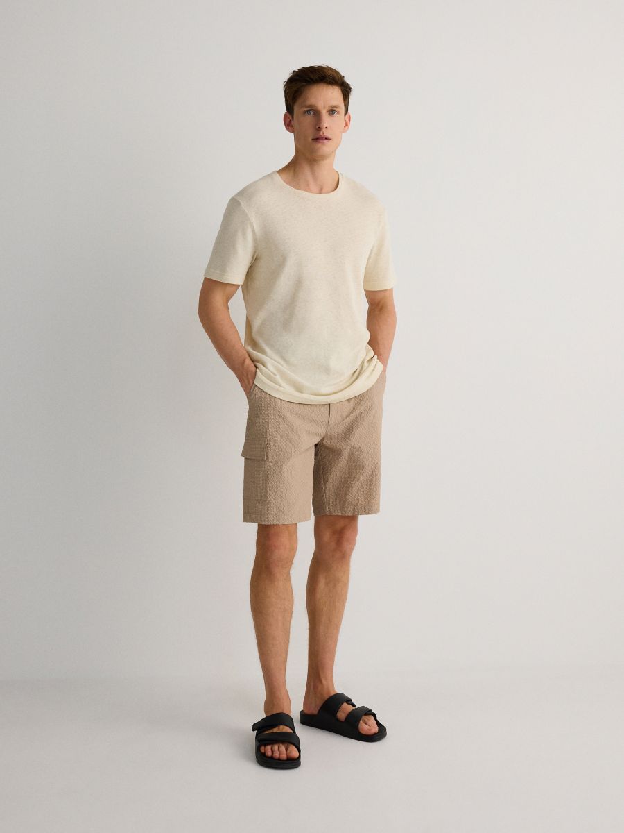 Regular shorts - beige - RESERVED - 2