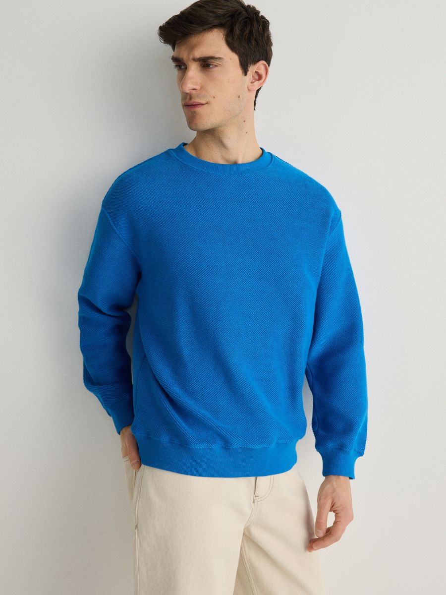Strukturēta džersija sporta džemperis - indigo - RESERVED