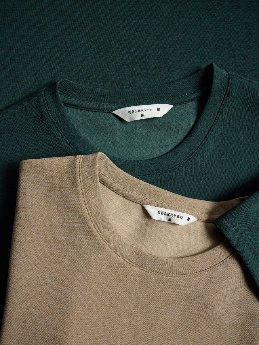 Plain regular fit T-shirt - beige - RESERVED - 6