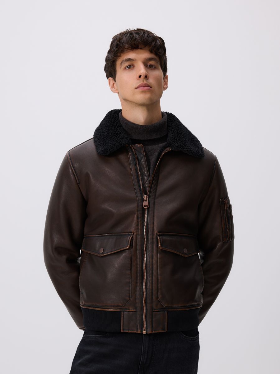 Pilot jacket - dark brown - RESERVED