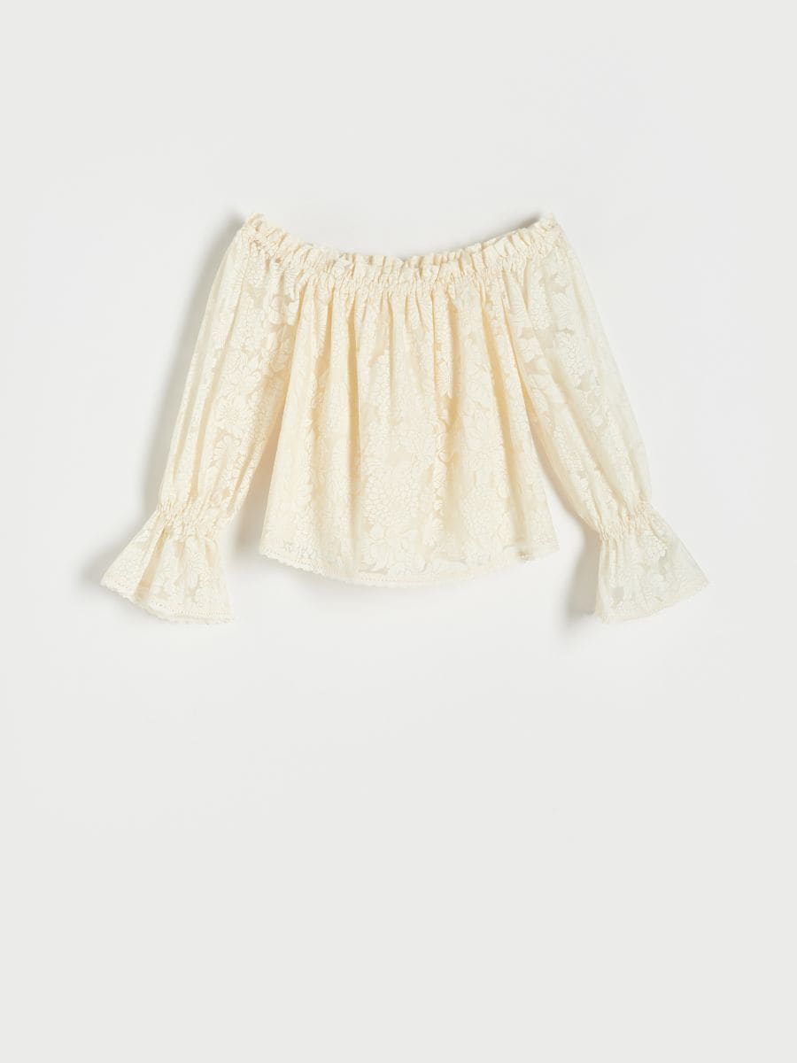 Off shoulder blouse - cream - RESERVED - 4