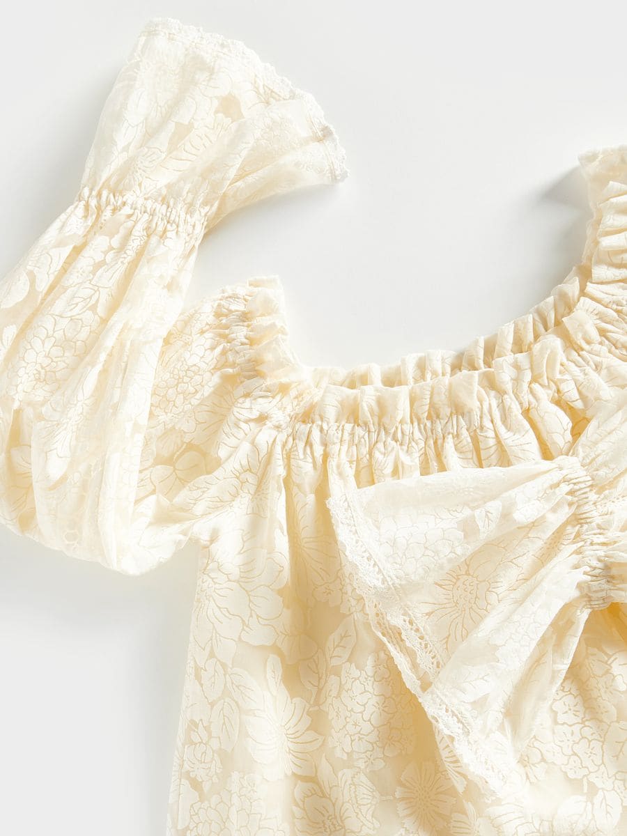 Off shoulder blouse - cream - RESERVED - 5