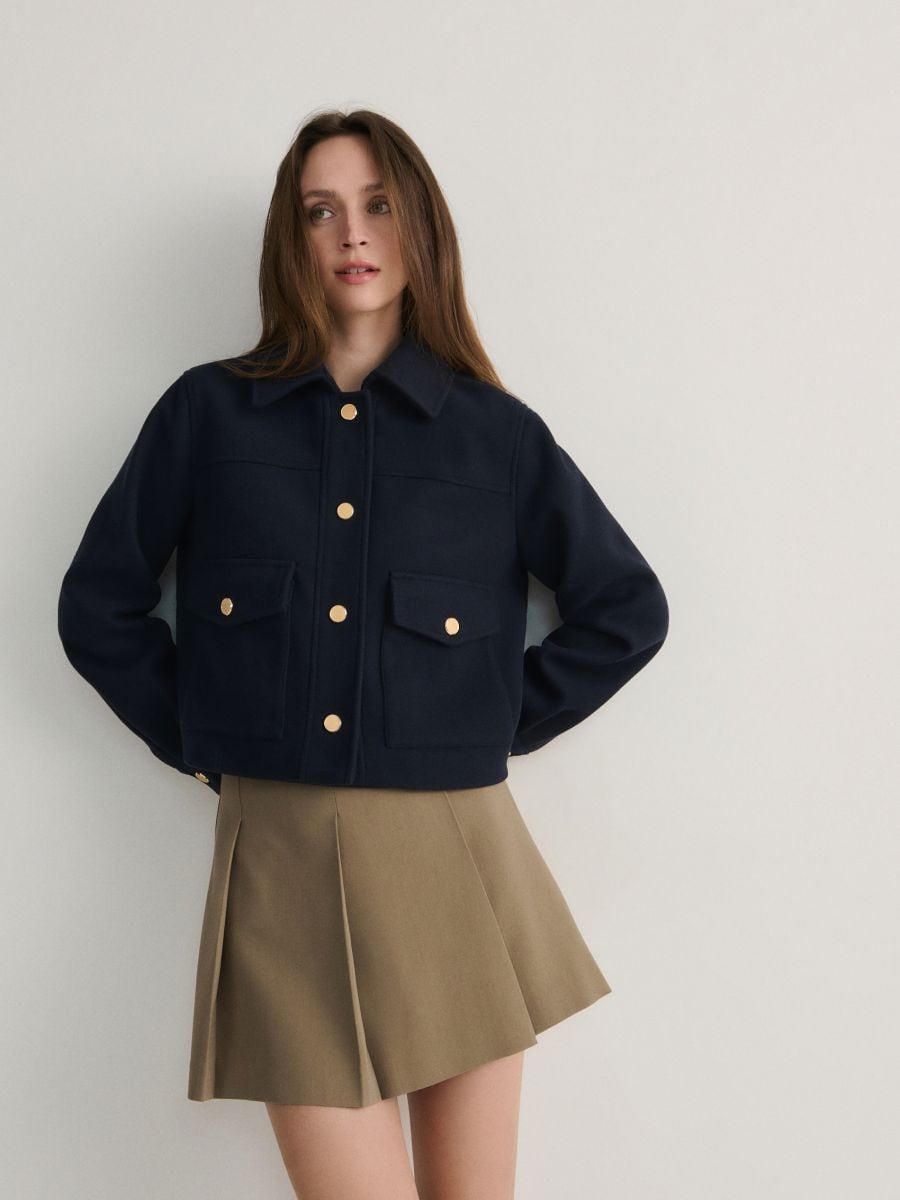 Skort in viscose blend - light olive - RESERVED - 3