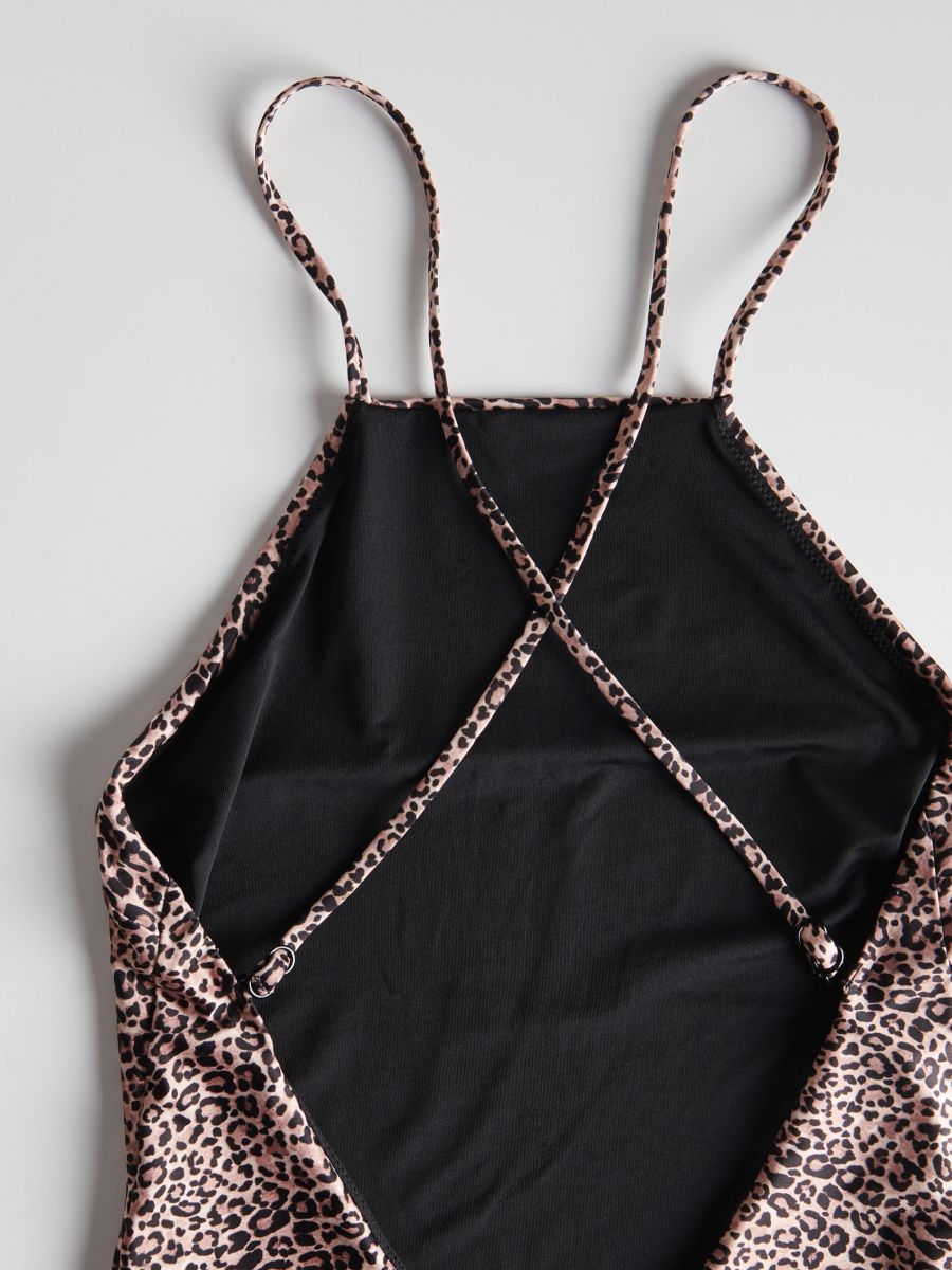 One piece swimsuit with animal pattern - multicolor - RESERVED - 6