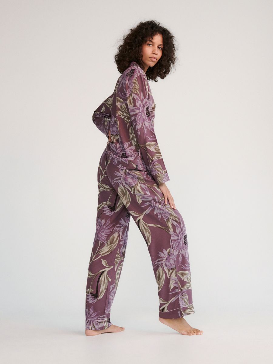 Two piece viscose pyjama set - purple - RESERVED - 3