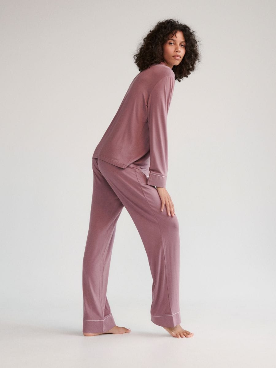 Two piece viscose pyjama set - purple - RESERVED - 3