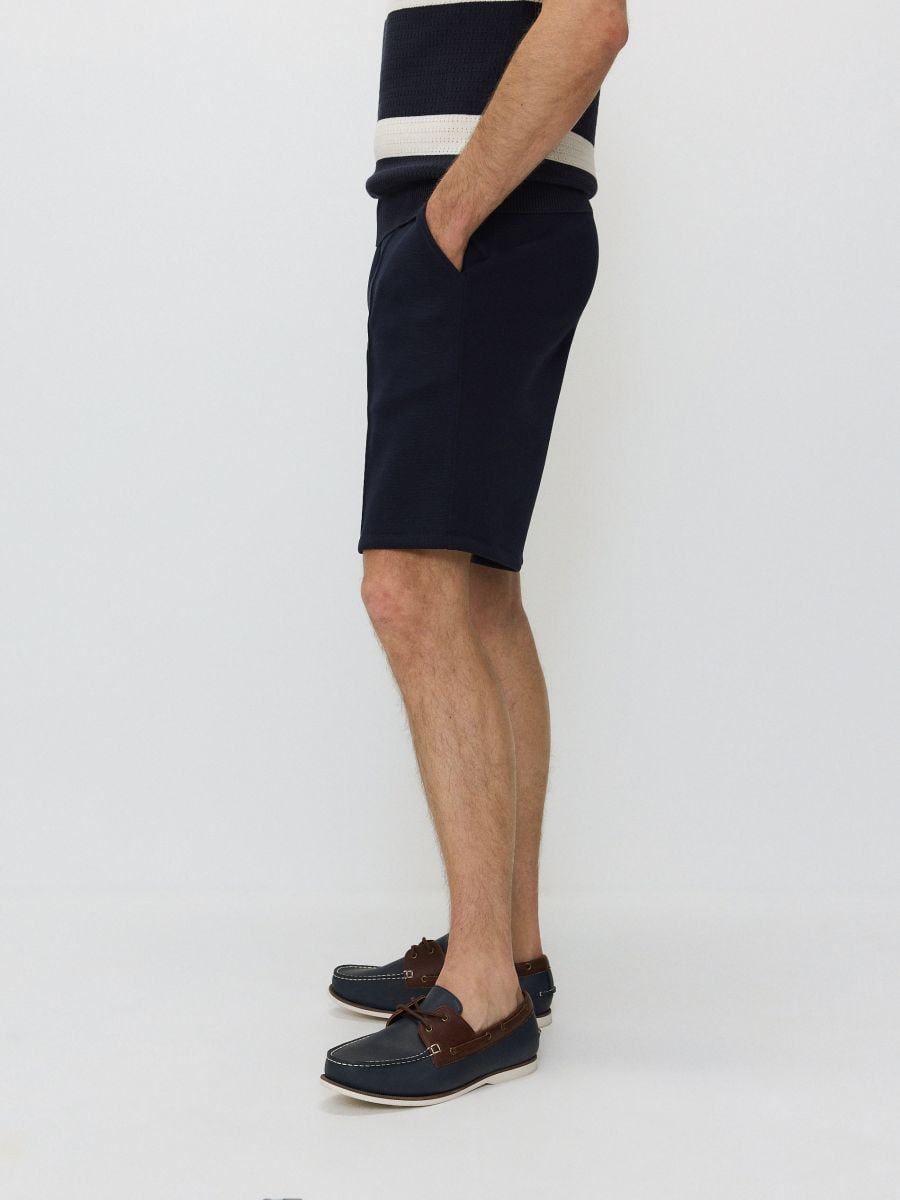 Regular structural fabric shorts - navy - RESERVED - 2