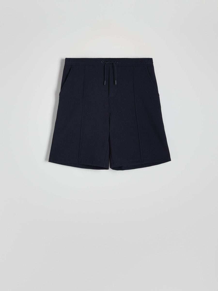Regular structural fabric shorts - navy - RESERVED - 4