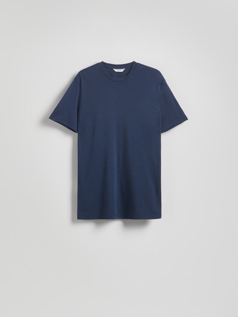 Slim fit top with viscose blend - navy - RESERVED - 5