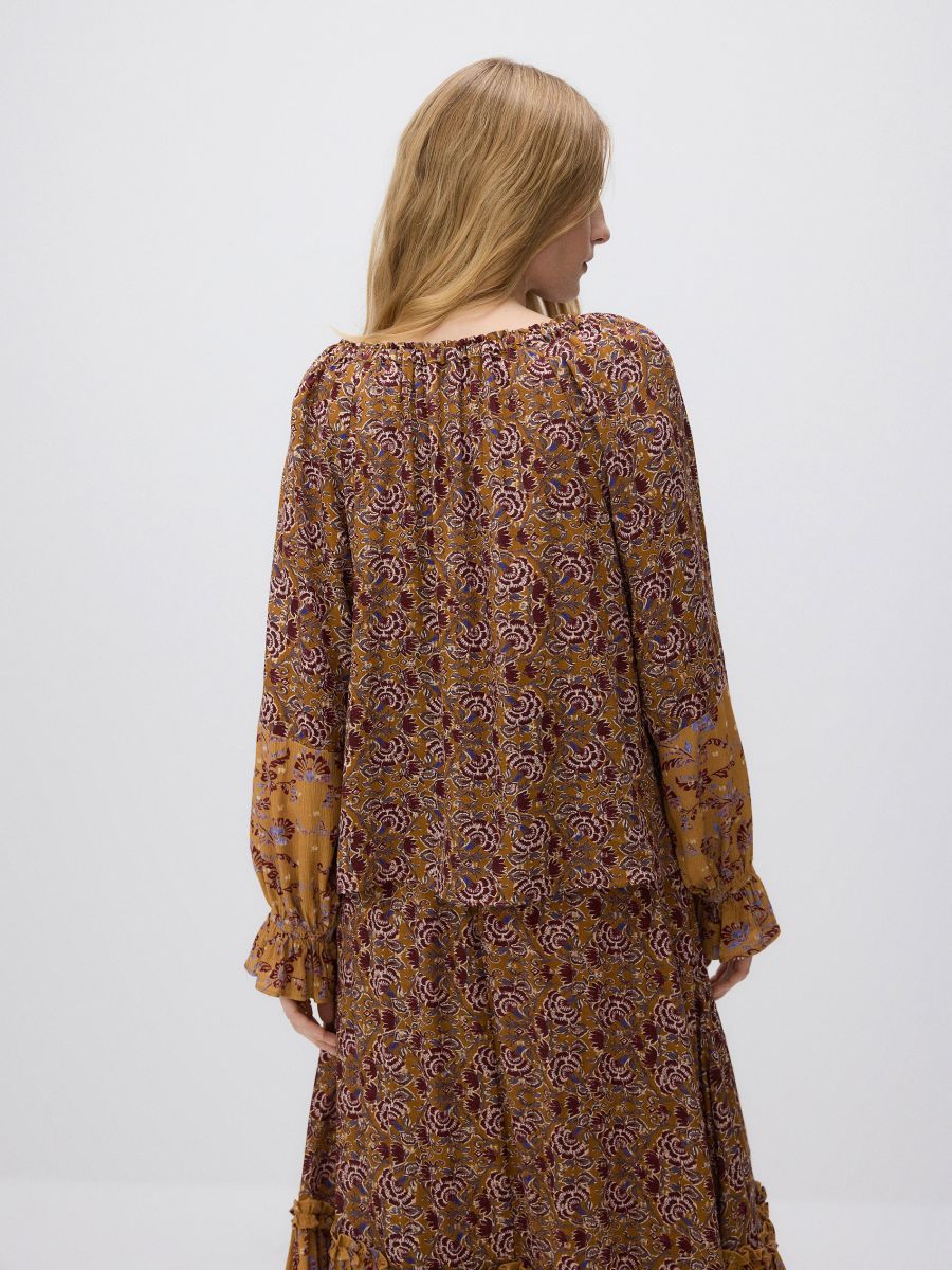 Patterned viscose blouse - multicolor - RESERVED - 3