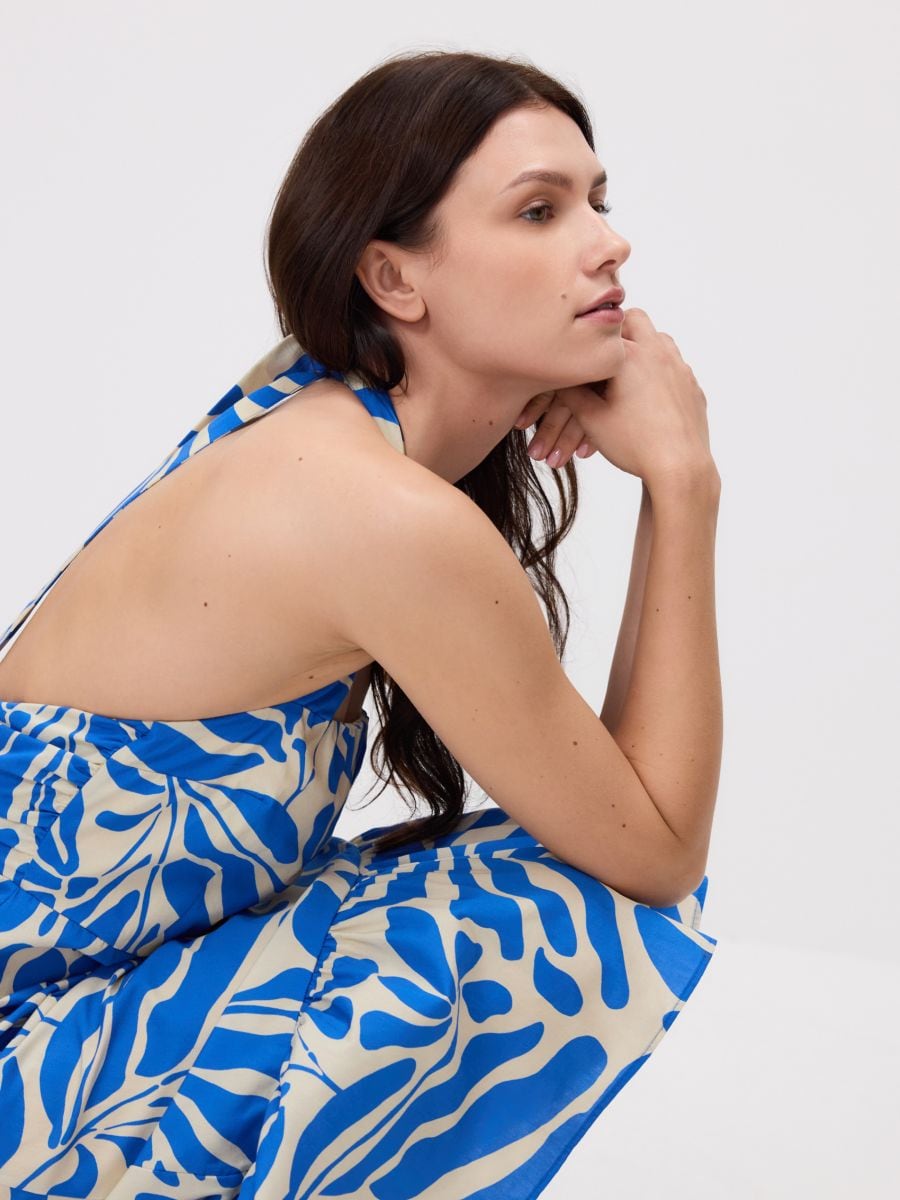 Abito con scollo semplice - blu - RESERVED - 4