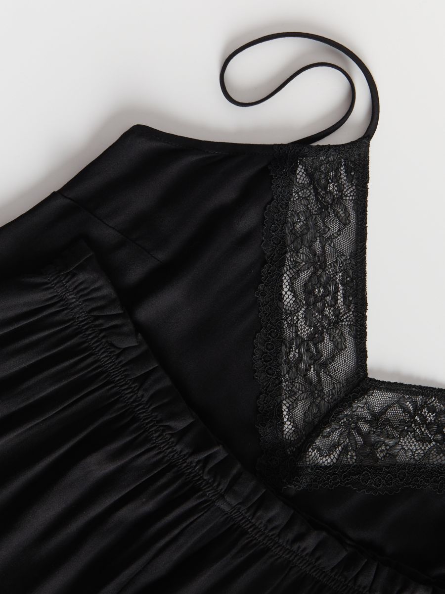 Zweiteiliges Pyjama-Set mit Spitzendetails - schwarz - RESERVED - 3