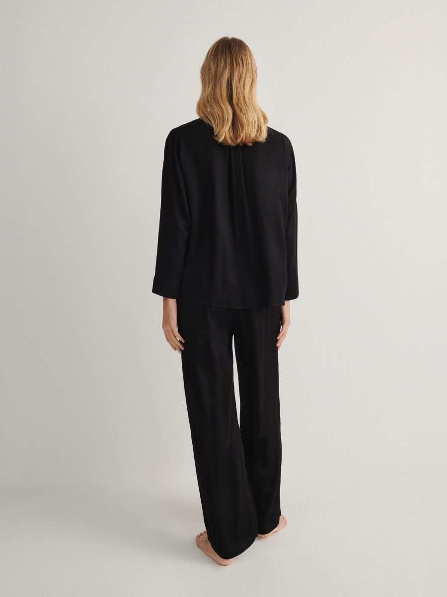 Two piece viscose pyjama set - black - RESERVED - 7