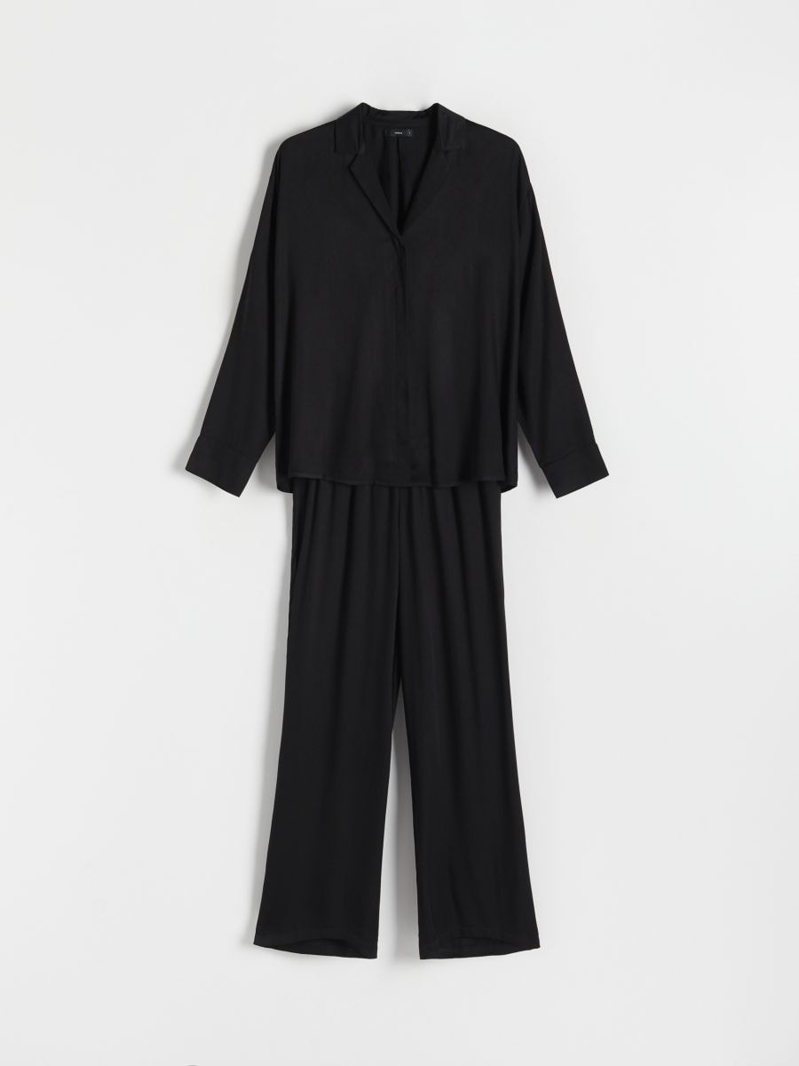 Two piece viscose pyjama set - black - RESERVED - 3
