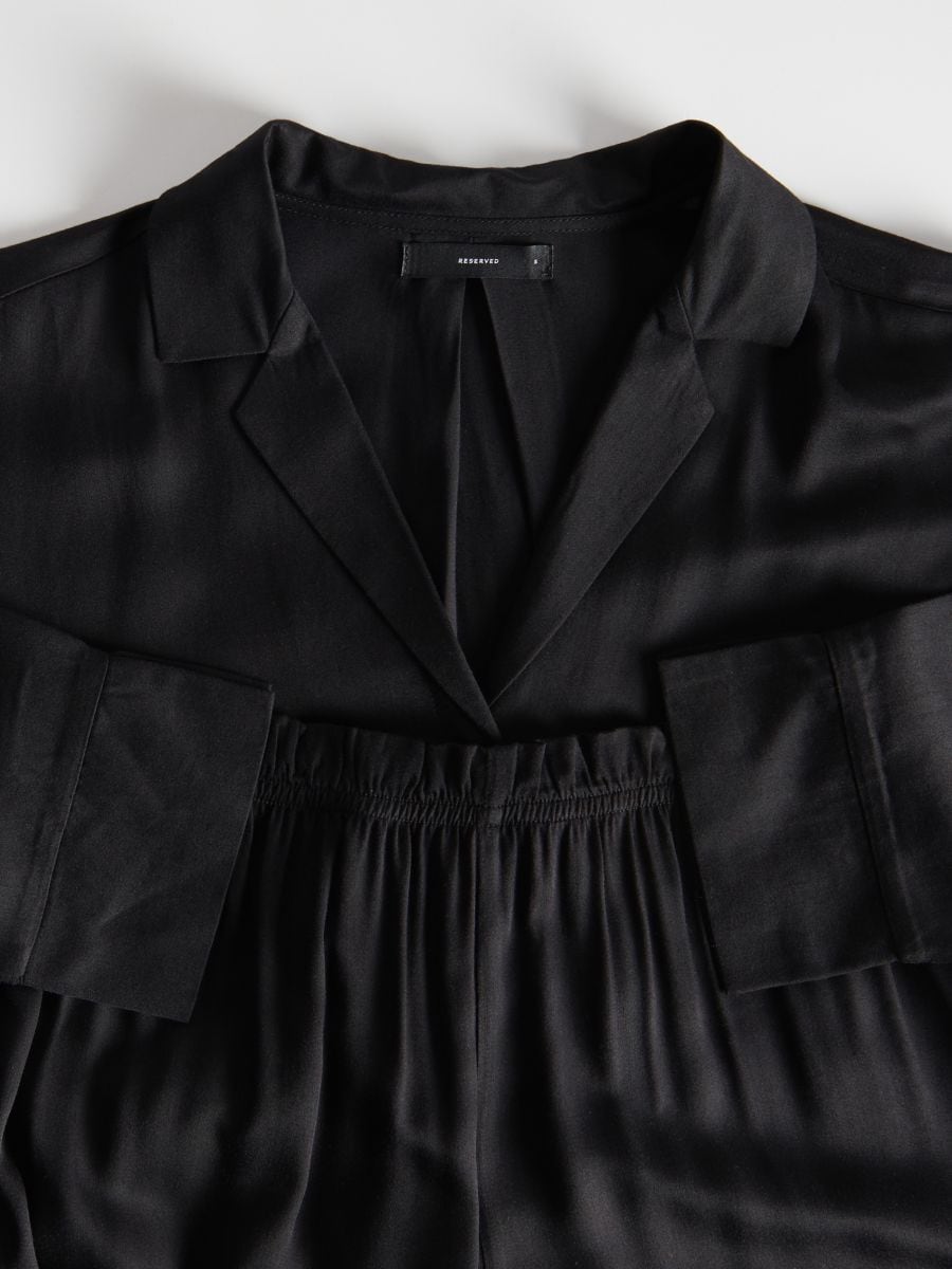 Two piece viscose pyjama set - black - RESERVED - 4