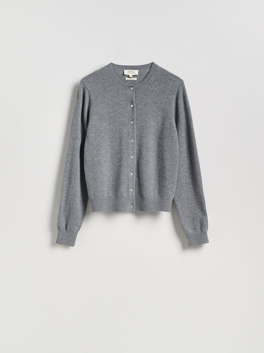 Merino wool cardigan - mid grey - RESERVED
