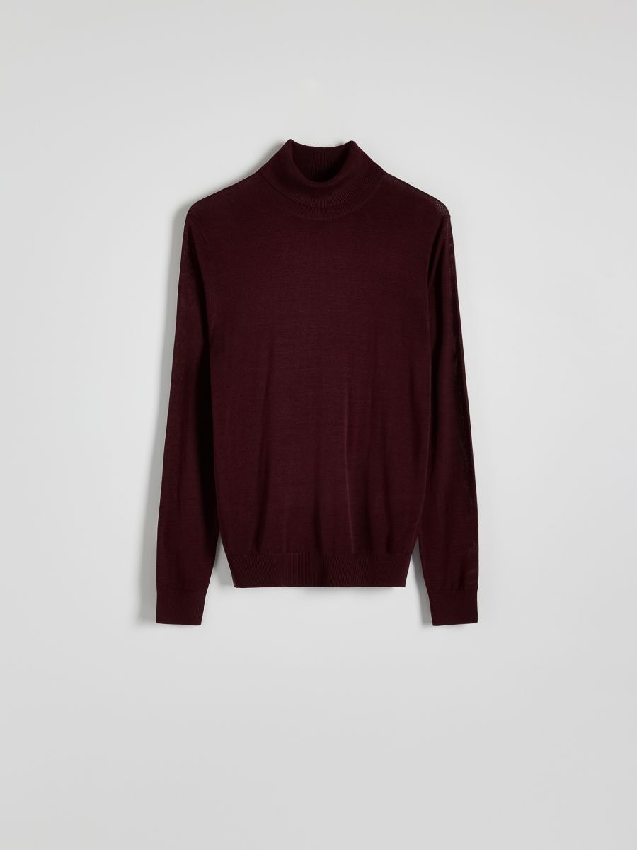 Turtleneck with silk blend - maroon - RESERVED - 5