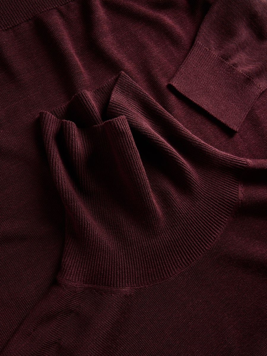 Turtleneck with silk blend - maroon - RESERVED - 6