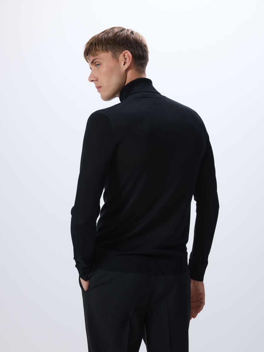 Turtleneck with silk blend - black - RESERVED - 5