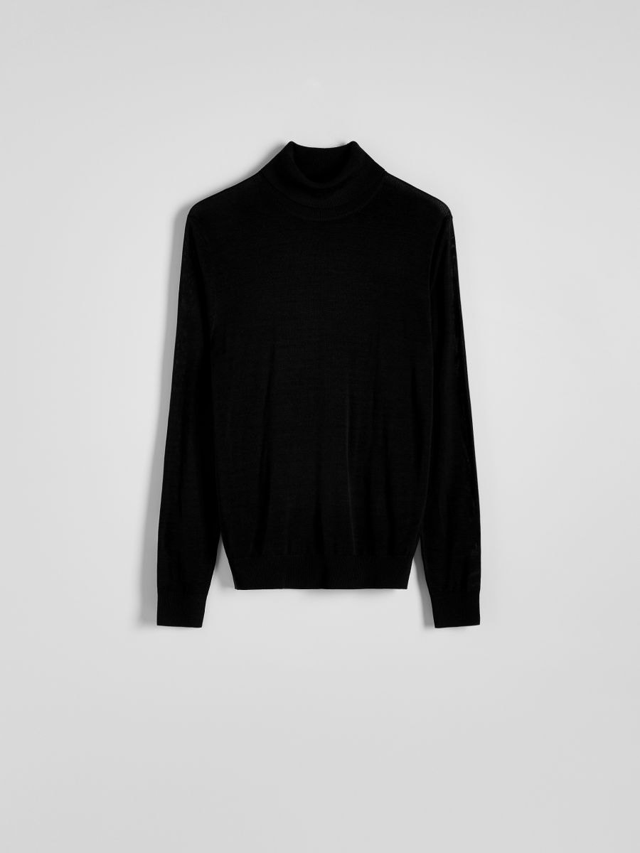 Turtleneck with silk blend - black - RESERVED - 6