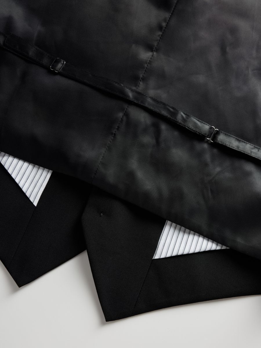 Single-breasted vest with wool blend - black - RESERVED - 2
