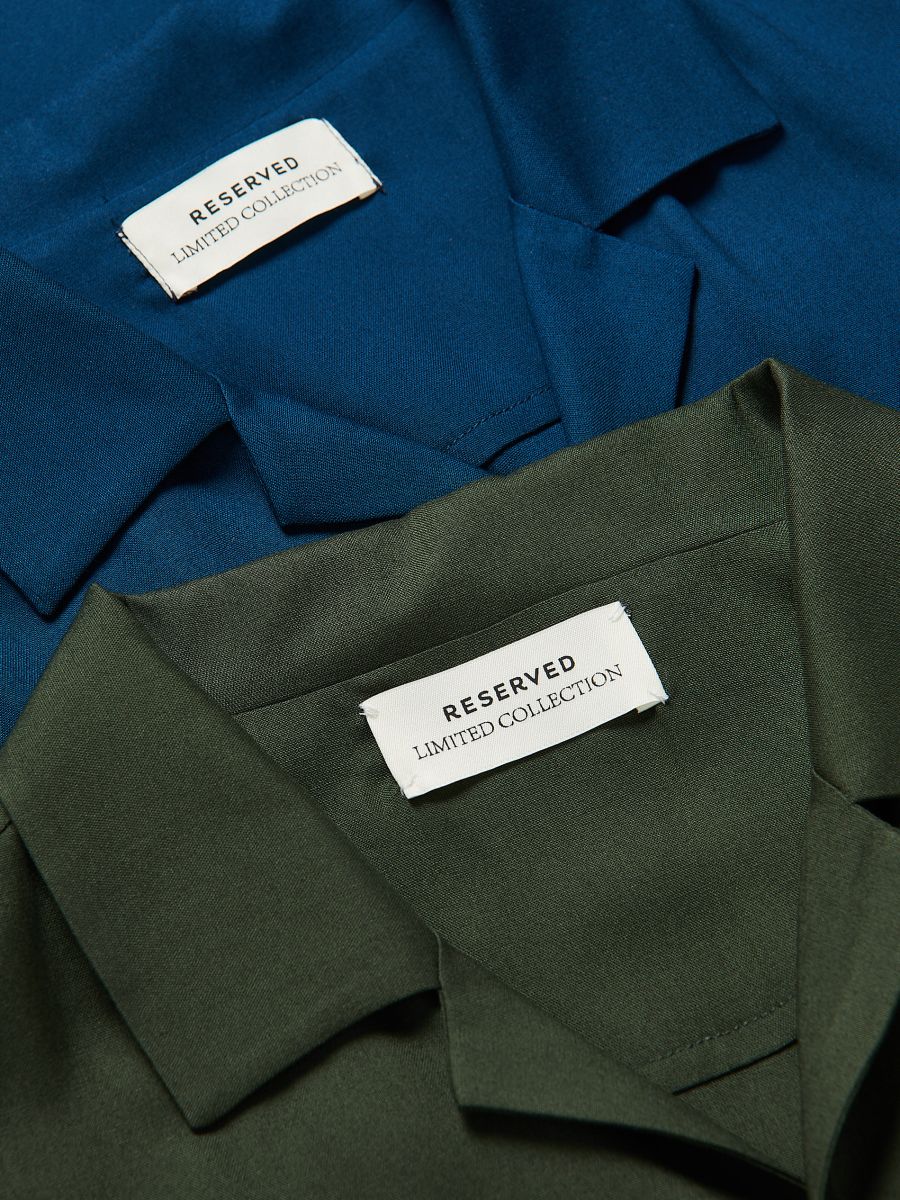 Regular fit overhemd van viscose - groen - RESERVED - 2