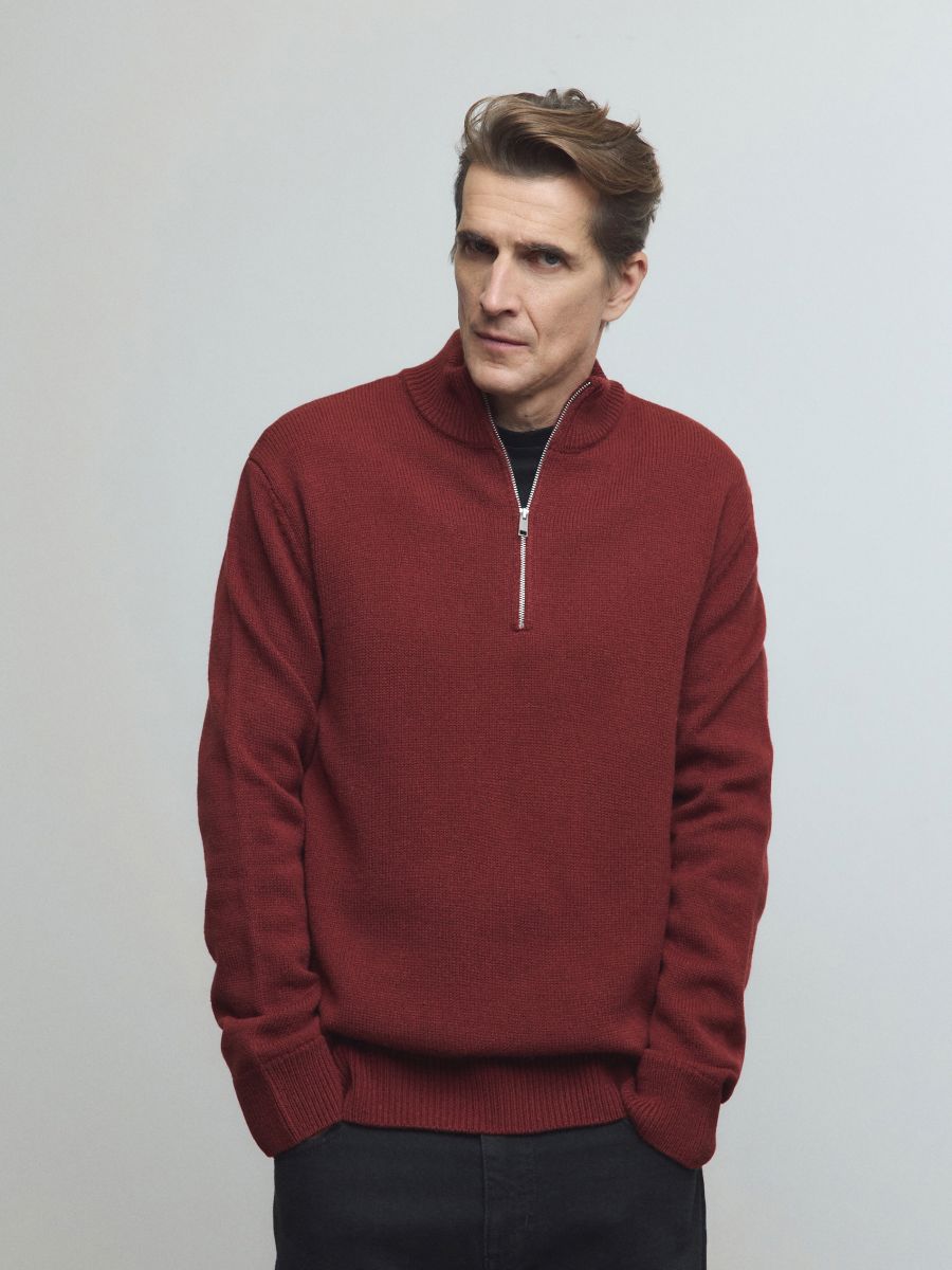 MEN`S SWEATER - maroon - RESERVED