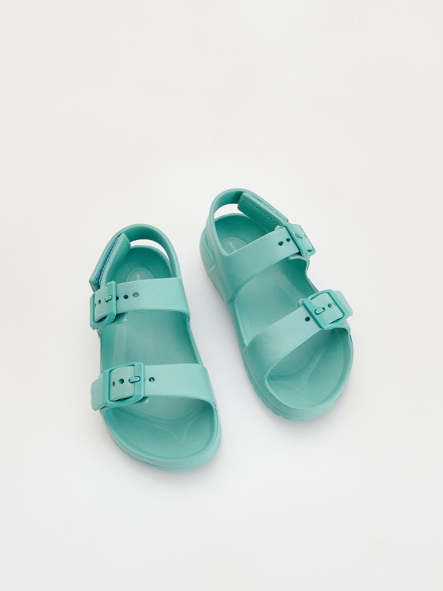 Sandals with buckles - pale turquoise - RESERVED - 2