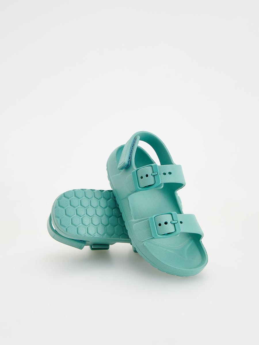 Sandals with buckles - pale turquoise - RESERVED - 4