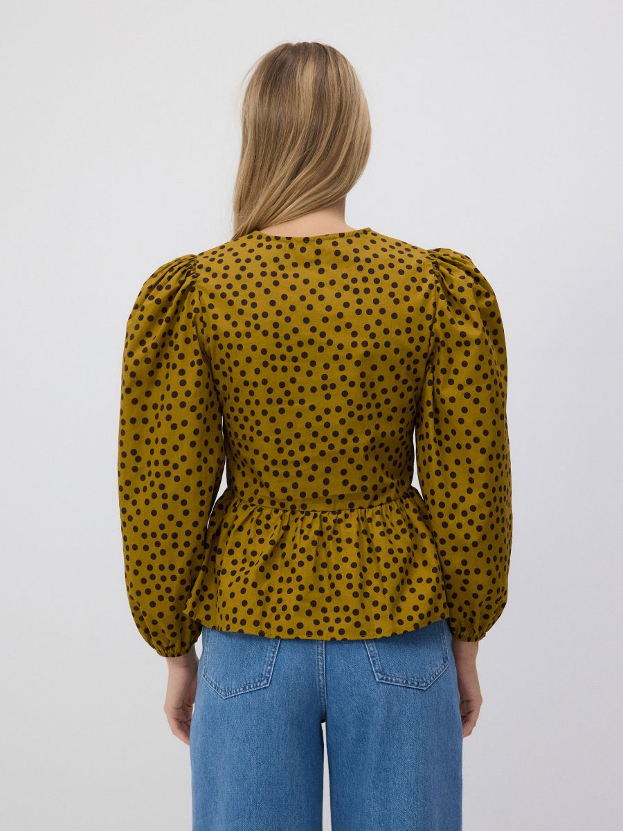 Bluse mit Bindedetail - helles Olivgrün - RESERVED - 4