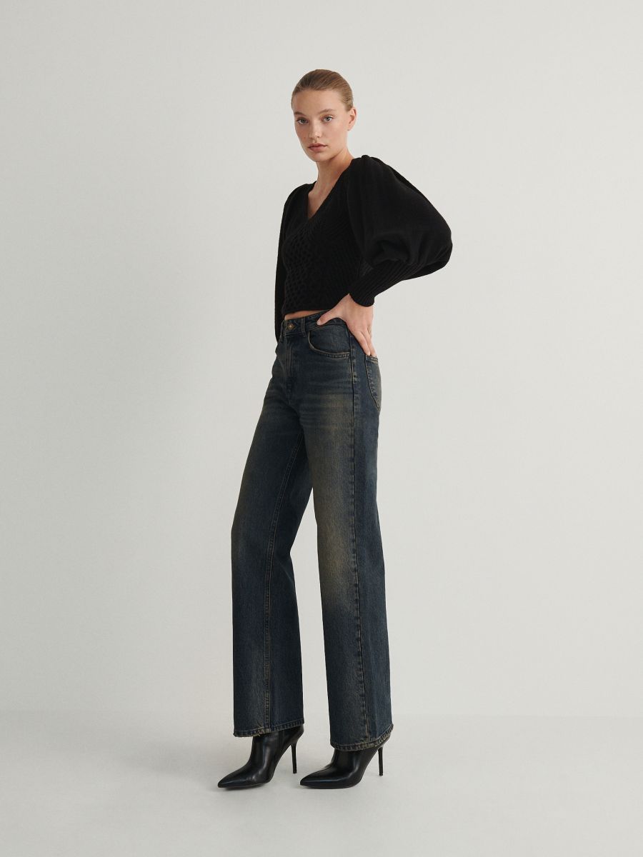 Sweater with puffy sleeves - black - RESERVED - 3