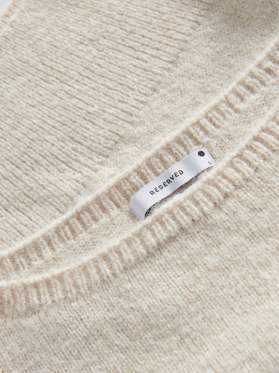 Pull avec ourlet large côtelé - nude - RESERVED - 2