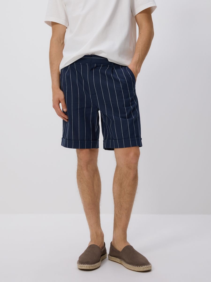 Regular linen blend shorts - navy - RESERVED - 2