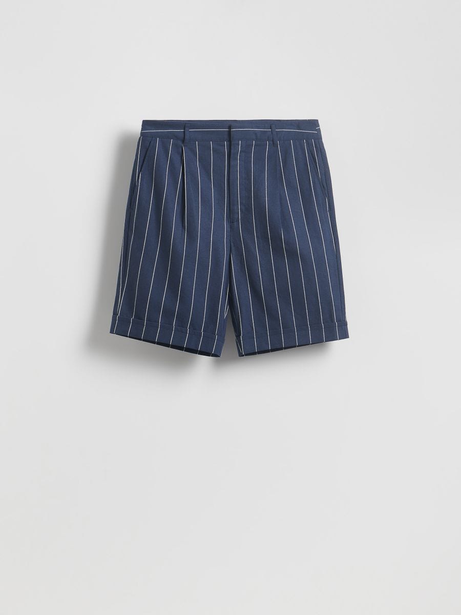 Shorts im Regular-Fit aus Leinenmischung - marineblau - RESERVED
