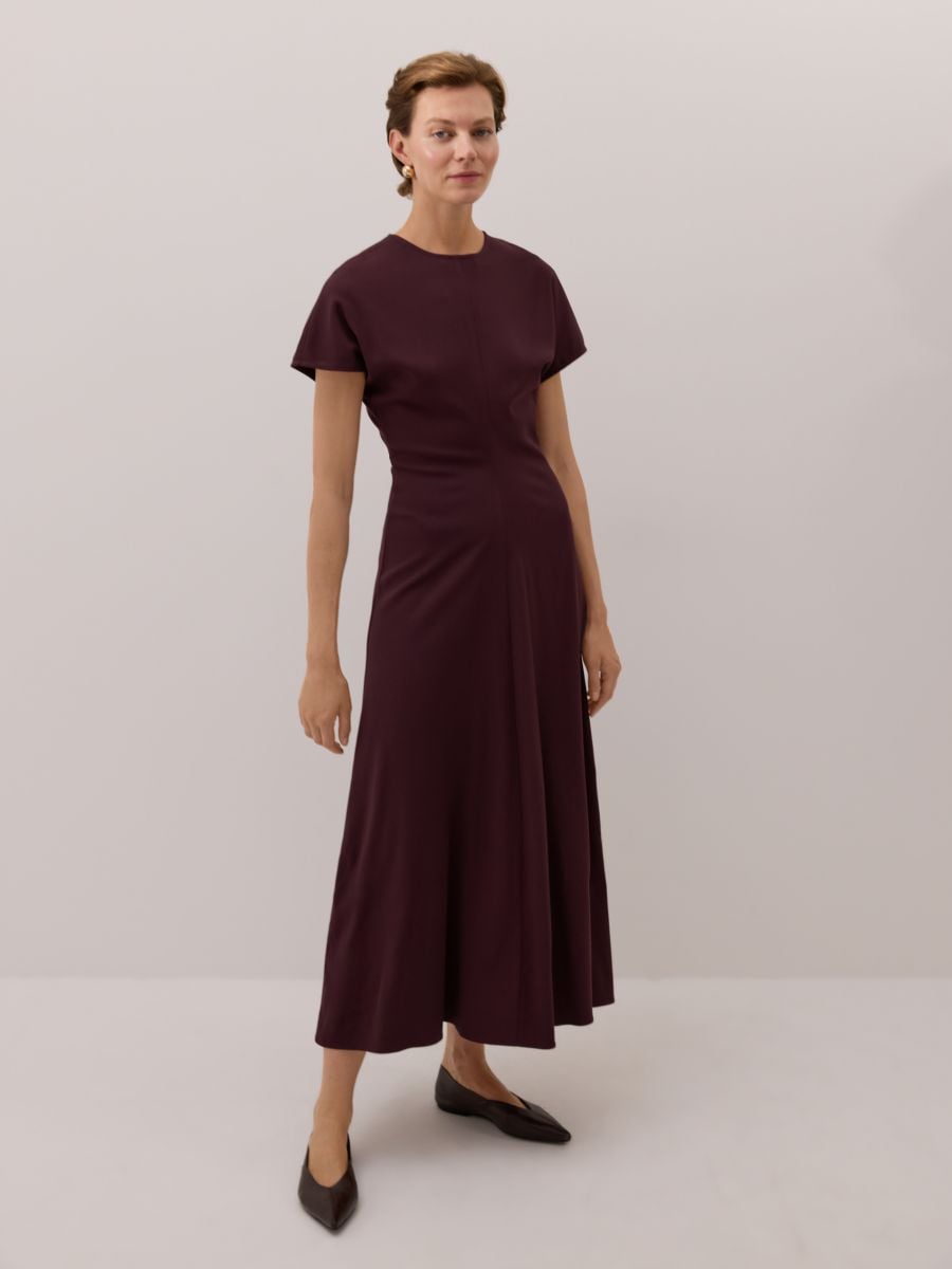 Viscose dress - mahogany - RESERVED