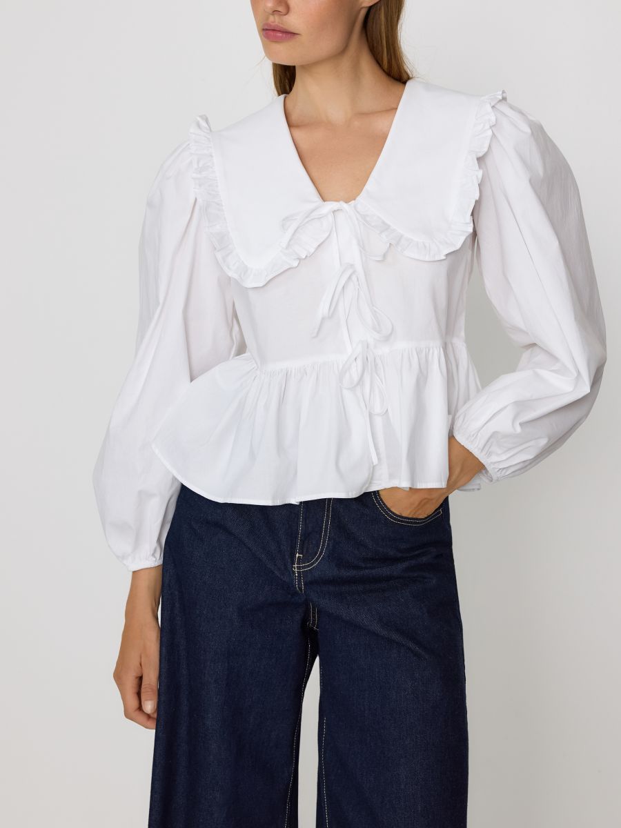 Top with collar - white - RESERVED