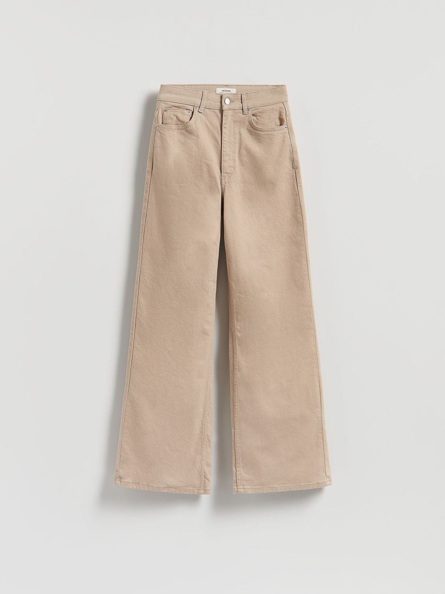 Wide leg jeans - beige - RESERVED