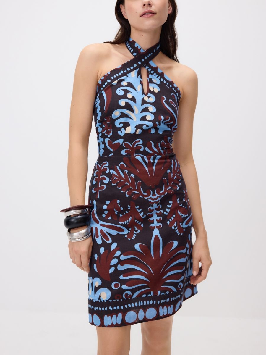 Kleid mit Halter-Ausschnitt - bunt - RESERVED - 2