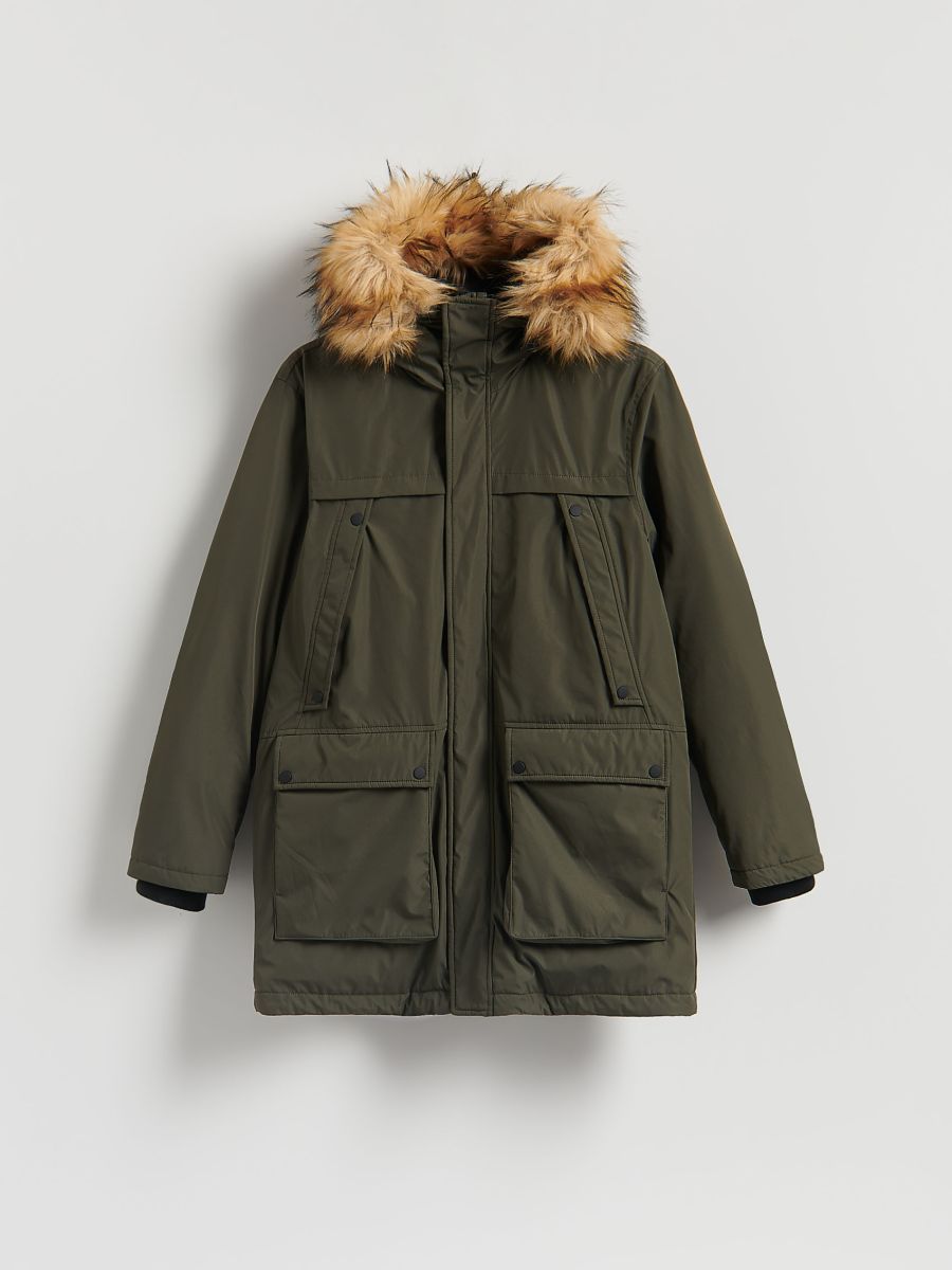 Hooded parka - brownish green - RESERVED