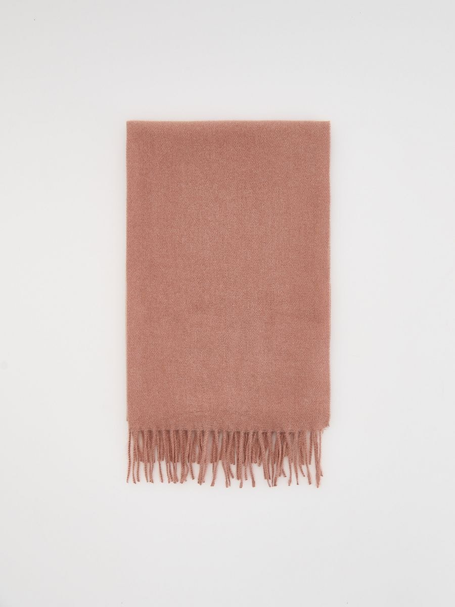 Plain fringe scarf - dusty rose - RESERVED