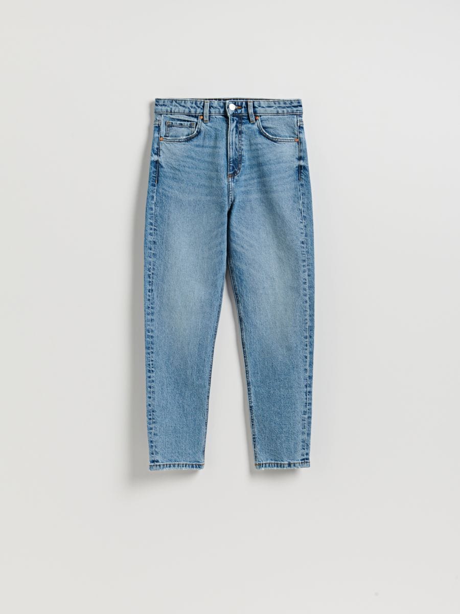 Blugi mom slim fit - albastru - RESERVED