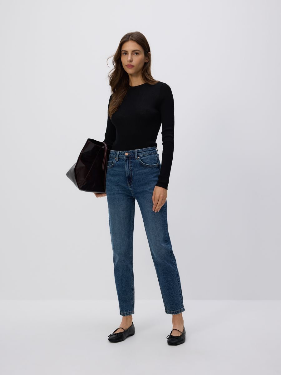 Mom fit slim jeans - navy - RESERVED