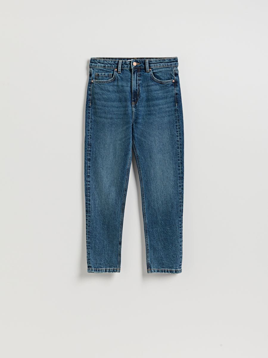 Mom fit slim jeans - navy - RESERVED