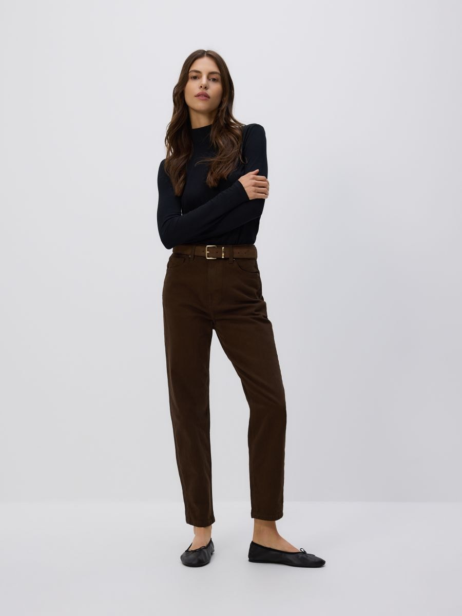 Jeansy mom fit slim - dark grey jeans - RESERVED