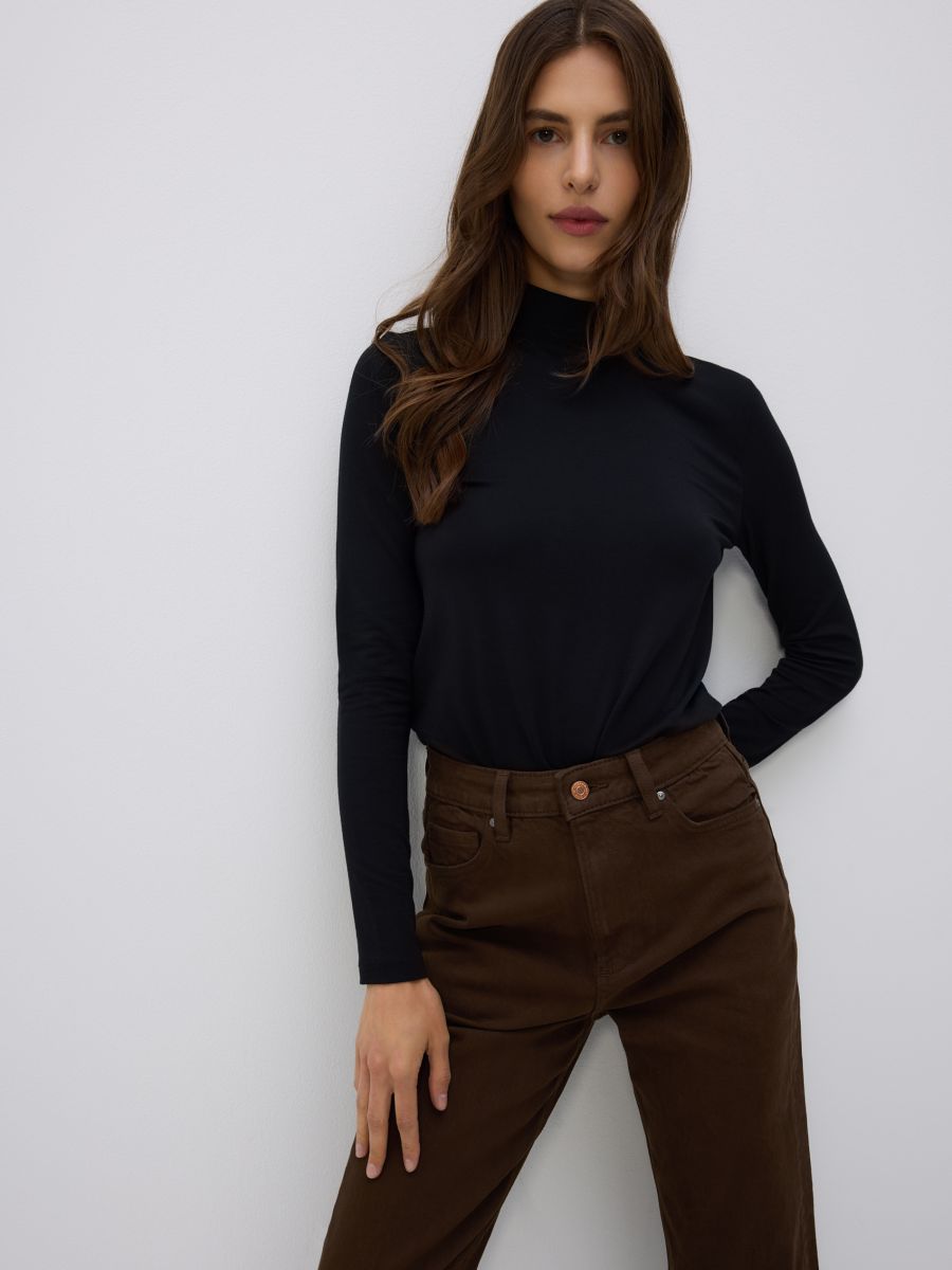 Mom fit slim jeans - dark grey jeans - RESERVED