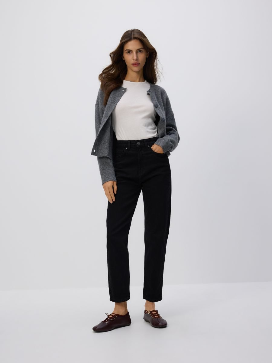 Mom fit slim jeans - black - RESERVED