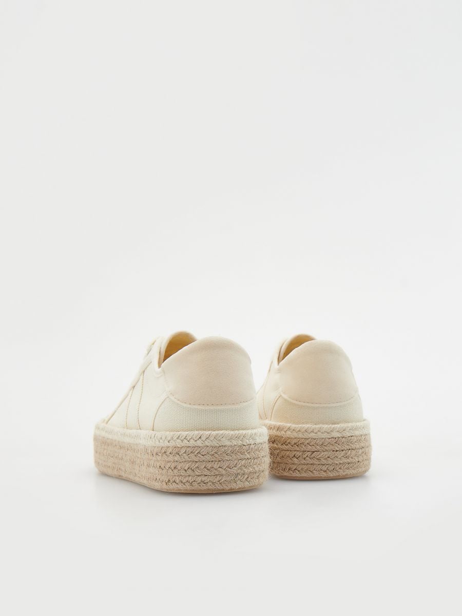 Trainers with woven flatform - beige - RESERVED - 3