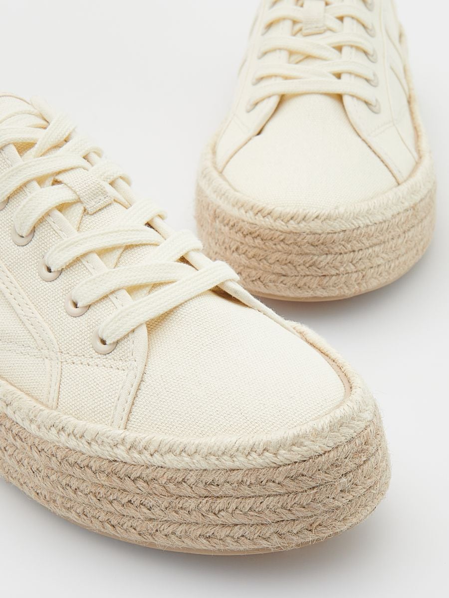Trainers with woven flatform - beige - RESERVED - 4