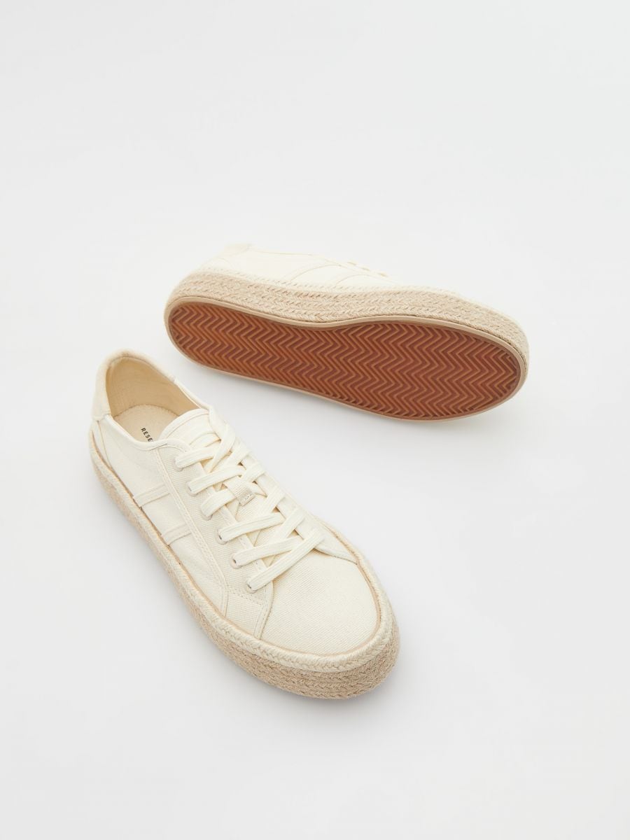 Trainers with woven flatform - beige - RESERVED - 5